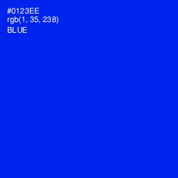 #0123EE - Blue Color Image