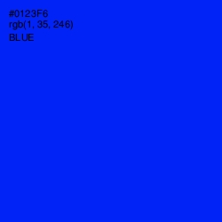 #0123F6 - Blue Color Image