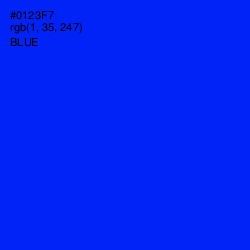 #0123F7 - Blue Color Image