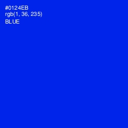 #0124EB - Blue Color Image