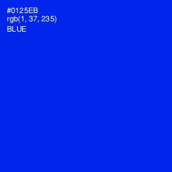 #0125EB - Blue Color Image