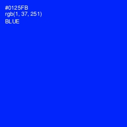 #0125FB - Blue Color Image