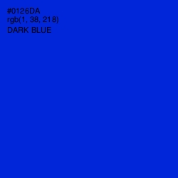 #0126DA - Dark Blue Color Image