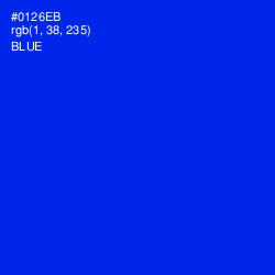 #0126EB - Blue Color Image