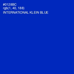 #0128BC - International Klein Blue Color Image