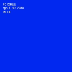 #0128EE - Blue Color Image