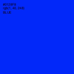 #0128F8 - Blue Color Image