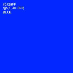 #0128FF - Blue Color Image