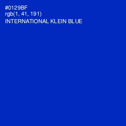 #0129BF - International Klein Blue Color Image