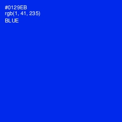 #0129EB - Blue Color Image