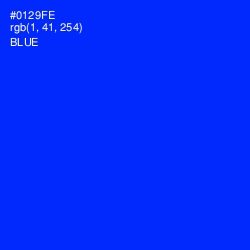 #0129FE - Blue Color Image