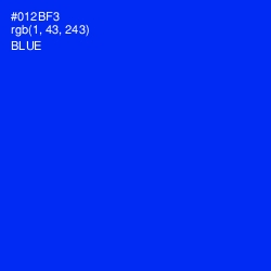 #012BF3 - Blue Color Image