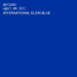 #0130A1 - International Klein Blue Color Image