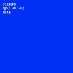 #0130F5 - Blue Color Image