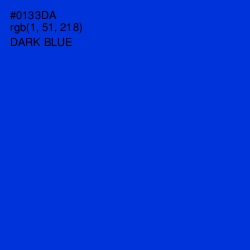 #0133DA - Dark Blue Color Image