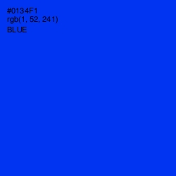 #0134F1 - Blue Color Image