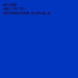 #0135BF - International Klein Blue Color Image