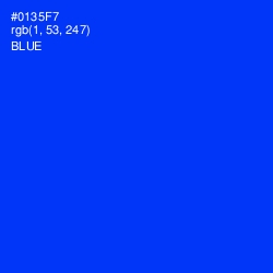 #0135F7 - Blue Color Image