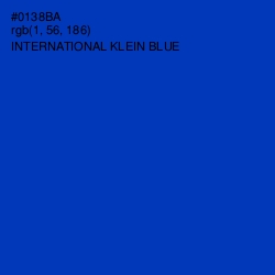 #0138BA - International Klein Blue Color Image