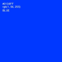 #0138FF - Blue Color Image