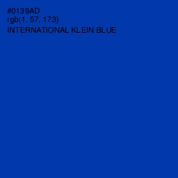 #0139AD - International Klein Blue Color Image