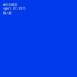 #0139ED - Blue Color Image