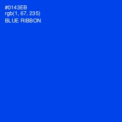 #0143EB - Blue Ribbon Color Image