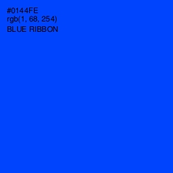 #0144FE - Blue Ribbon Color Image