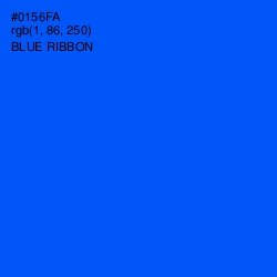 #0156FA - Blue Ribbon Color Image