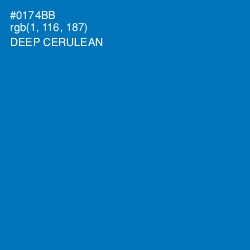 #0174BB - Deep Cerulean Color Image