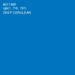 #0174BF - Deep Cerulean Color Image