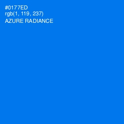 #0177ED - Azure Radiance Color Image