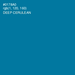 #0178A0 - Deep Cerulean Color Image