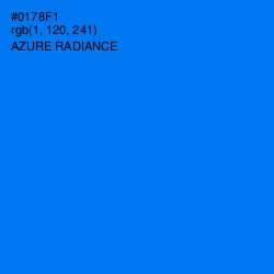 #0178F1 - Azure Radiance Color Image