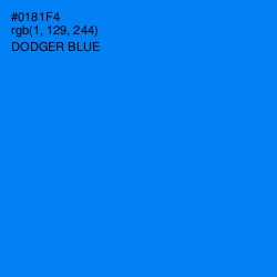 #0181F4 - Dodger Blue Color Image