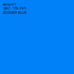 #0181F7 - Dodger Blue Color Image