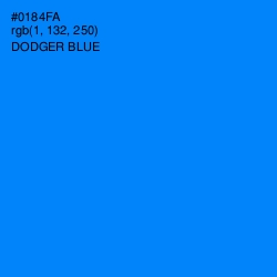 #0184FA - Dodger Blue Color Image