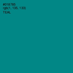 #018785 - Teal Color Image