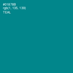 #01878B - Teal Color Image