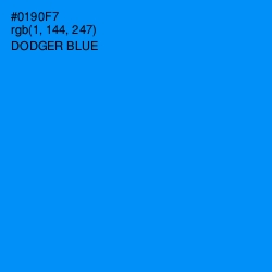 #0190F7 - Dodger Blue Color Image