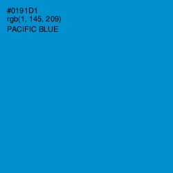 #0191D1 - Pacific Blue Color Image