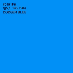 #0191F6 - Dodger Blue Color Image