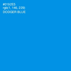 #0192E5 - Dodger Blue Color Image