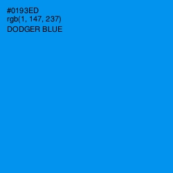 #0193ED - Dodger Blue Color Image