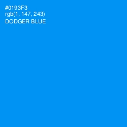 #0193F3 - Dodger Blue Color Image