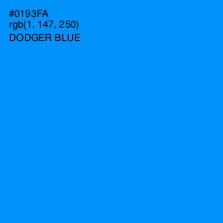 #0193FA - Dodger Blue Color Image