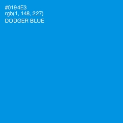 #0194E3 - Dodger Blue Color Image