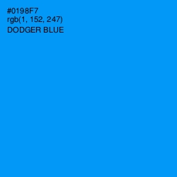 #0198F7 - Dodger Blue Color Image