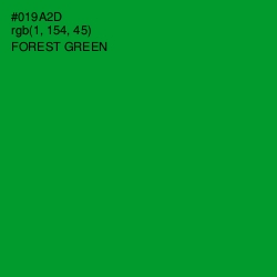 #019A2D - Forest Green Color Image