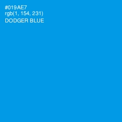 #019AE7 - Dodger Blue Color Image